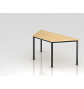 Besprechungstisch D-Serie, 72cm (H), 160x69cm (BxT), Trapezform, ahorn / schwarz