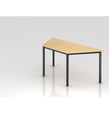 Besprechungstisch D-Serie, 72cm (H), 160x69cm (BxT), Trapezform, ahorn / schwarz
