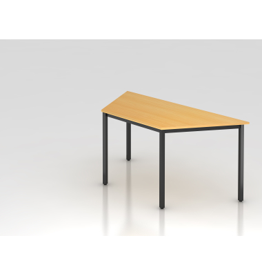 Besprechungstisch D-Serie, 72cm (H), 160x69cm (BxT), Trapezform, buche / schwarz