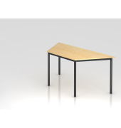 Besprechungstisch D-Serie, 72cm (H), 160x69cm (BxT), Trapezform, ahorn / schwarz