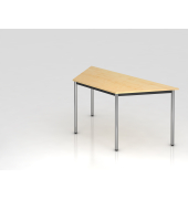 Besprechungstisch D-Serie, 72cm (H), 160x69cm (BxT), Trapezform, ahorn / chrom