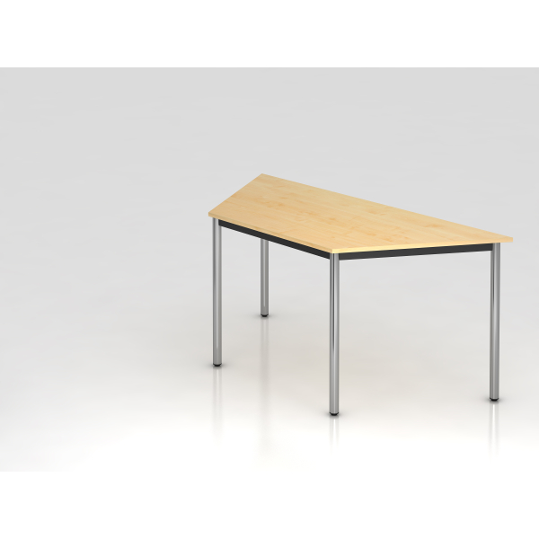 4032062008515 - HAMMERBACHER Konferenztisch ahorn chrom Trapezform Rundrohr chrom 1600 x 690 x 720 cm