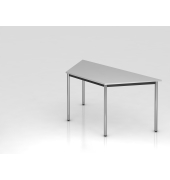 Besprechungstisch D-Serie, 72cm (H), 160x69cm (BxT), Trapezform, grau / chrom