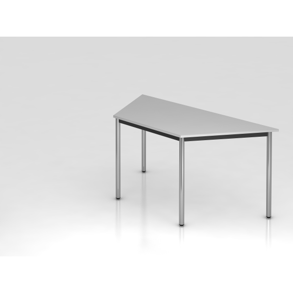 4032062008522 - HAMMERBACHER Konferenztisch lichtgrau chrom Trapezform Rundrohr chrom 1600 x 690 x 720 cm