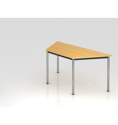 Besprechungstisch D-Serie, 72cm (H), 160x69cm (BxT), Trapezform, buche / chrom