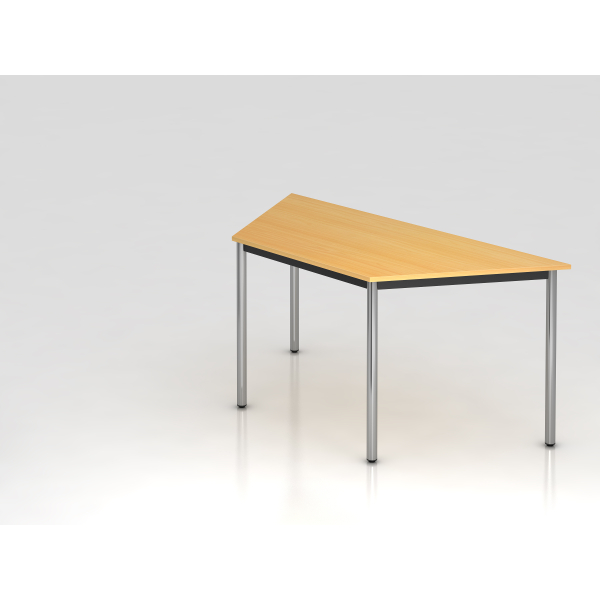 4032062008539 - HAMMERBACHER Konferenztisch buche chrom Trapezform Rundrohr chrom 1600 x 690 x 720 cm