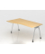 Schreibtisch VAS, manuell h&ouml;henverstellbar, 76cm (H), 180x100cm (BxT), ahorn / silber