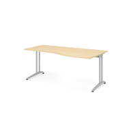 Schreibtisch VBS, 74cm (H), 180x100cm (BxT), ahorn / silber