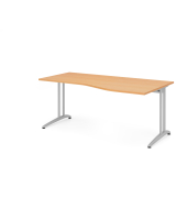 Schreibtisch VBS, 74cm (H), 180x100cm (BxT), buche / silber