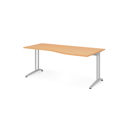 Schreibtisch VBS, 74cm (H), 180x100cm (BxT), buche / silber