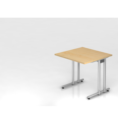 Schreibtisch VNS, 74cm (H), 80x80cm (BxT), ahorn / silber