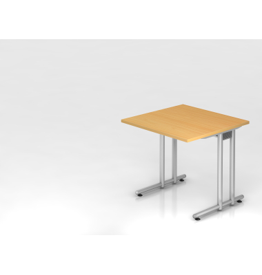 Schreibtisch VNS, 74cm (H), 80x80cm (BxT), buche / silber