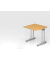Schreibtisch C-Fu&szlig; 80x80cm BucheSilber