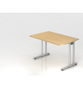 Schreibtisch VNS, 74cm (H), 120x80cm (BxT), ahorn / silber
