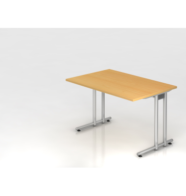 Schreibtisch VNS, 74cm (H), 120x80cm (BxT), buche / silber