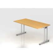 Schreibtisch C-Fu&szlig; 160x80cm BucheSilber