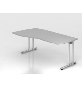 Schreibtisch VNS, 74cm (H), 180x100cm (BxT), grau / silber