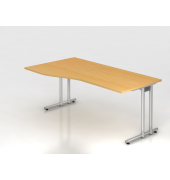 Schreibtisch VNS, 74cm (H), 180x100cm (BxT), buche / silber