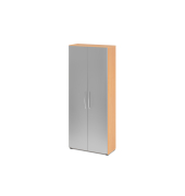 Fl&uuml;gelt&uuml;renschrank V4 V4100/6/S/BM, 5 OH, buche/silber, 80x188x34,6cm (BxHxT)