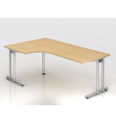Schreibtisch VNS, 74cm (H), 200x120cm (BxT), ahorn / silber