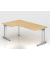 Schreibtisch VNS, 74cm (H), 200x120cm (BxT), ahorn / silber