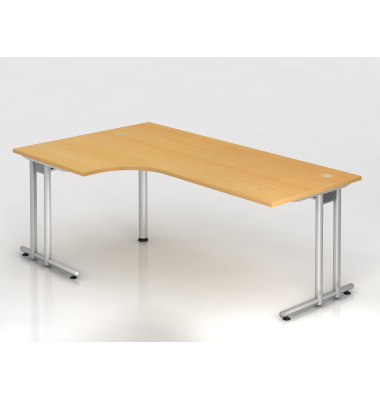 Schreibtisch VNS, 74cm (H), 200x120cm (BxT), buche / silber
