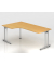 Schreibtisch VNS, 74cm (H), 200x120cm (BxT), buche / silber