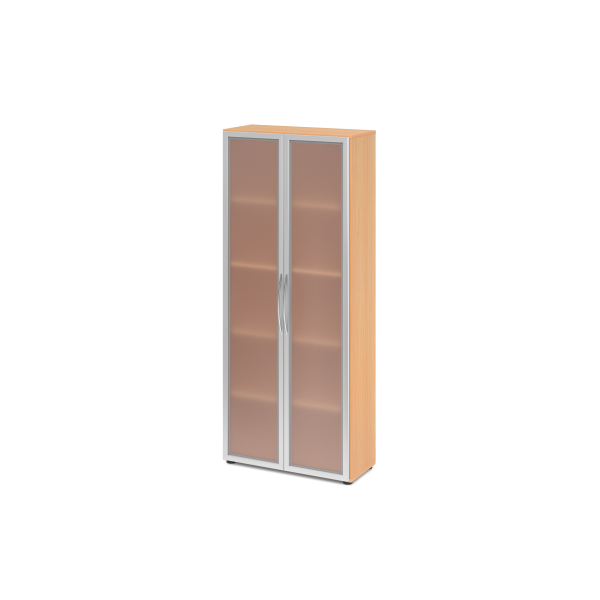 4032062014592 - Glastürenschrank TARA 5 Ordnerhöhen B 800 x T 346 x H 1880 mm Buche-Dekor
