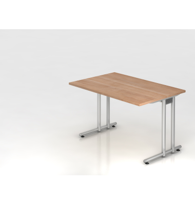 Schreibtisch VNS, 74cm (H), 120x80cm (BxT), nussbaum / silber