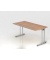 Schreibtisch C-Fu&szlig; 160x80cm NussbaumSilber