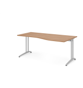 Schreibtisch VBS, 74cm (H), 180x100cm (BxT), nussbaum / silber