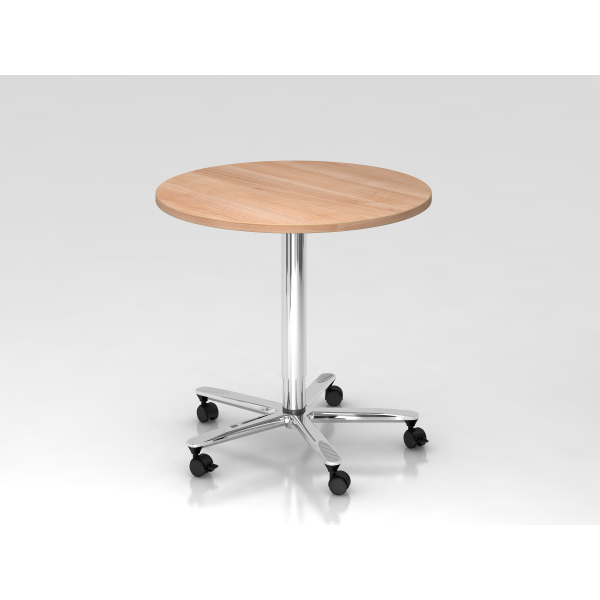 4032062019009 - Sitz-Steh-Schreibtisch VST mechanisch höhenverstellbar 114cm (H) 80x80cm (BxT) Nussbaum   chrom 4032062019009 Hammerbacher
