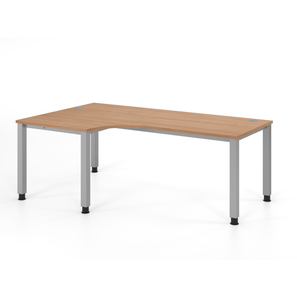4032062021699 - Schreibtisch VQS manuell höhenverstellbar 81cm (H) 200x120cm (BxT) Nussbaum   silber 4032062021699 Hammerbacher