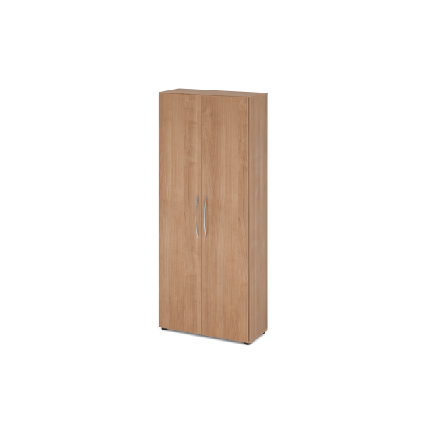 4032062025055 - Schrank TARA 5 Ordnerhöhen Flügeltüren 1 fester Zwischenboden 3 Fachböden B 800 x T 330 x H 1880 mm Nussb-Dekor