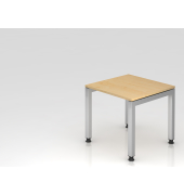 Schreibtisch VJS, manuell h&ouml;henverstellbar, 76cm (H), 80x80cm (BxT), ahorn / silber
