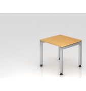 Schreibtisch VJS, manuell h&ouml;henverstellbar, 76cm (H), 80x80cm (BxT), buche / silber