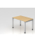 Schreibtisch VJS, manuell h&ouml;henverstellbar, 76cm (H), 120x80cm (BxT), ahorn / silber