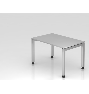 Schreibtisch U-Fu&szlig; eckig 120x80cm Grau