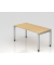 Schreibtisch VJS, manuell h&ouml;henverstellbar, 76cm (H), 160x80cm (BxT), ahorn / silber