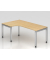 Schreibtisch VJS, manuell h&ouml;henverstellbar, 76cm (H), 200x120cm (BxT), ahorn / silber
