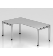 Winkeltisch U-Fu&szlig; eckig 200x120cm 90&deg;Grau