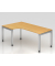 Schreibtisch VJS, manuell h&ouml;henverstellbar, 76cm (H), 200x120cm (BxT), buche / silber