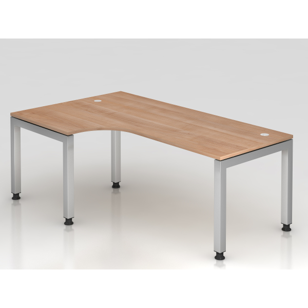 4032062025482 - Schreibtisch VJS manuell höhenverstellbar 76cm (H) 200x120cm (BxT) Nussbaum   silber 4032062025482 Hammerbacher