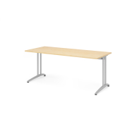 Schreibtisch VBS, 74cm (H), 180x80cm (BxT), ahorn / silber