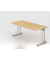 Schreibtisch VNS, 74cm (H), 180x80cm (BxT), ahorn / silber