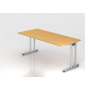 Schreibtisch VNS, 74cm (H), 180x80cm (BxT), buche / silber