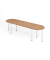Konferenztisch K-Serie, manuell h&ouml;henverstellbar 74cm (H), 280x80cm (BxT), 8-10 Personen, Tonnenform, nussbaum / chrom