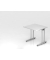 Schreibtisch C-Fu&szlig; 80x80cm Wei&szlig;Silber