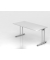 Schreibtisch C-Fu&szlig; 160x80cm Wei&szlig;Silber