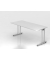 Schreibtisch C-Fu&szlig; 180x80cm Wei&szlig;Silber